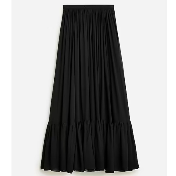 JCREW COLLECTION FULL LENGTH TIERED SKIRT IN CHIFFON SZ 0 NWT - Picture 4 of 10